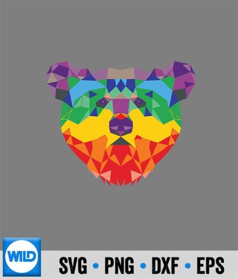 LGBT SVG Geometric Bear Lgbt Rainbow Flag Gay Pride SVG WildSvg