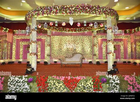 An Interior Design Of A Wedding Hall In Chennai India Stock Photo Alamy