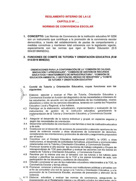 Elaboración De Normas De Convivencia Jec Pdf