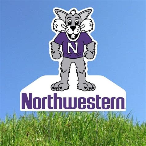 Northwestern University Wildcats Large Willie the Wildcat Yard Sign