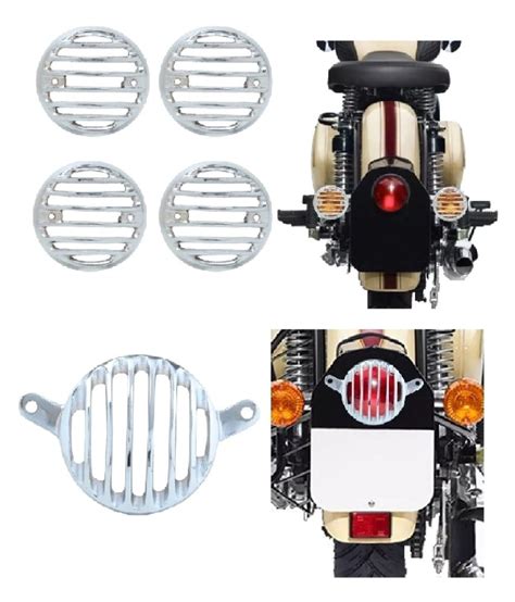 Bikers World Combo Chrome Tail Light Grill Indicator Grill For Royal Enfield Buy Bikers World