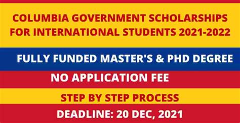 Foreign Colombia Government Scholarships 2021-2022