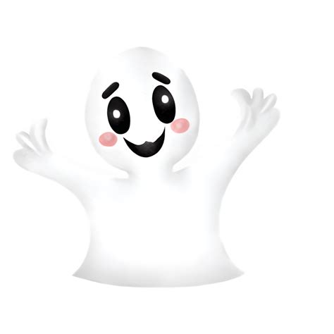 Friendly Casper Ghost Waving · Creative Fabrica