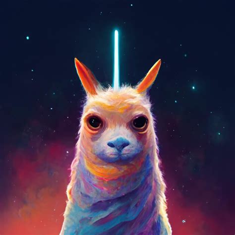 Premium Ai Image There Is A Llama With A Light Saber On Its Head