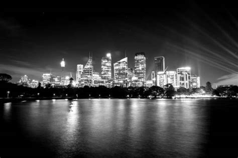 black white sydney harbour bridge stock  pictures royalty
