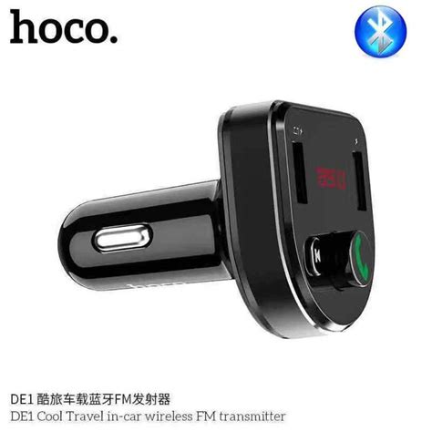 Hoco De1บลูทูธรถยนต์กับที่ชาร์จไฟมือถือ Lcd 2usb หน้าจอlcdดิจิตอลแสดง