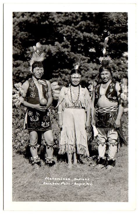 Menominee Indians Rainbow Falls Neopit Wis C1930 1940 Real Photo