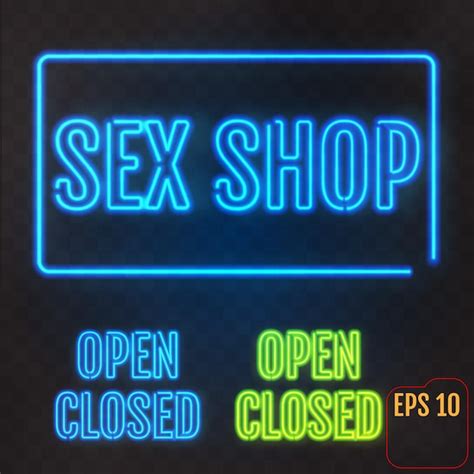 Sex shop aberto fechado sinal de néon adultos loja banner ilustração