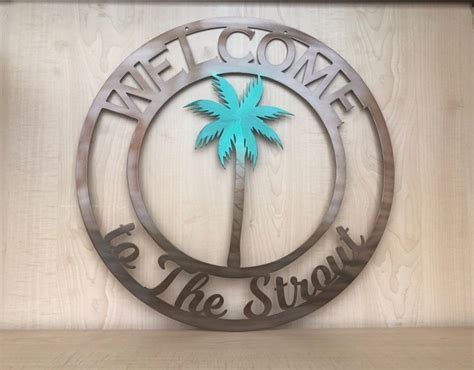 Personalized Metal Welcome Palm Tree Sign Customizable Etsy