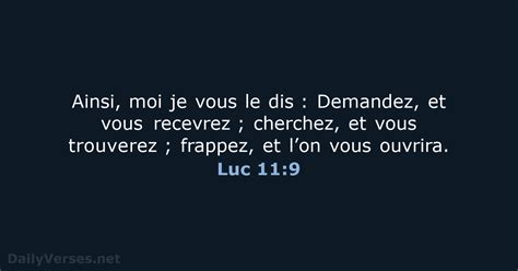 17 Janvier 2024 Verset Biblique Du Jour BDS Luc 11 9