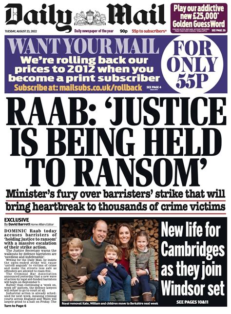 Daily Mail U.K. on Twitter: "Tuesday’s @DailyMailUK #MailFrontPages ...