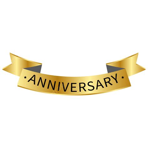 Gold Ribbon Anniversary Vector Hd Png Images Happy Anniversary With