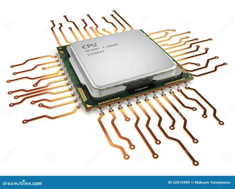 Unidad Central De Proceso De La CPU En Blanco Stock de ilustración