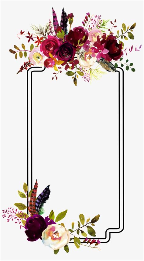 Best Looking For Transparent Background Burgundy Flower Border Png