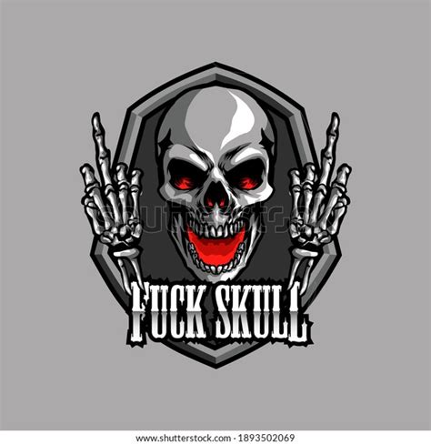 Skull Head Bastrad Fuck Hand Logo Stock Vector Royalty Free Shutterstock