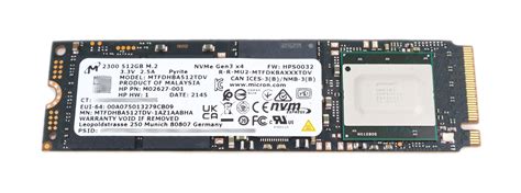 Micron 512GB MTFDHBA512TDV-1AZ1AABHA SSD M.2 NVMe Gen3 x4 M02627-001 ...