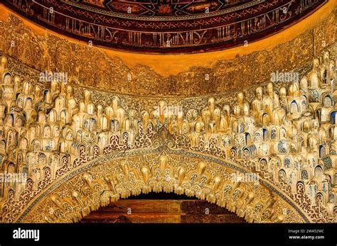Architecture Alhambra Palace And Fortress Complex Granada Spain Stock