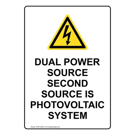 Dual Power Source Second Source Is Sign With Symbol NHE-30263