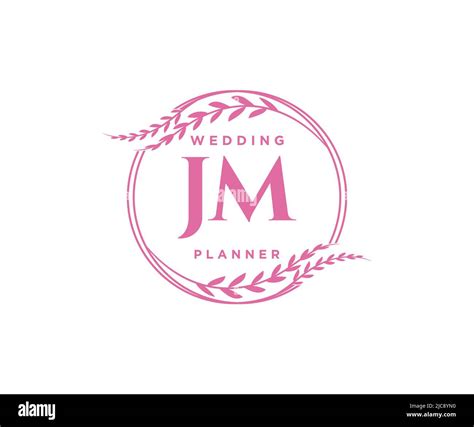 Jm Initials Letter Wedding Monogram Logos Collection Hand Drawn Modern Minimalistic And Floral