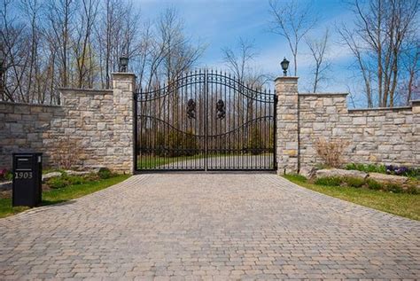 Front Gate The Dream Home Pinterest Stone Walls Gates And House