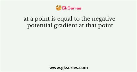 at a point is equal to the negative potential gradient at that point