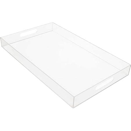 Kurtzy Plateau Transparent En Plastique Acrylique Avec Poign Es L X