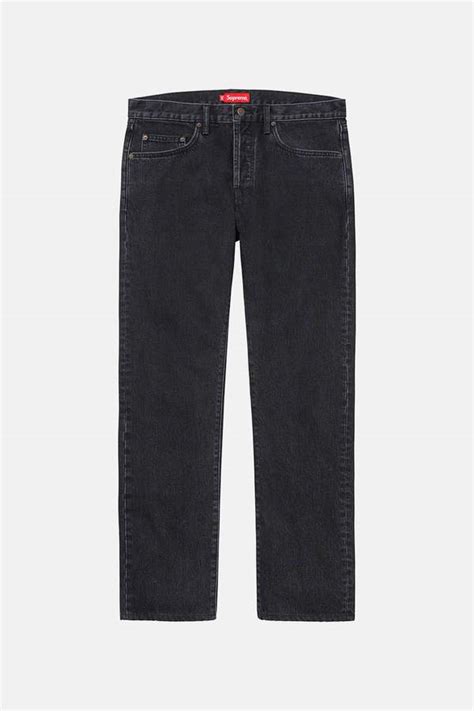 Supreme Stone Washed Slim Jean Black Garmentory