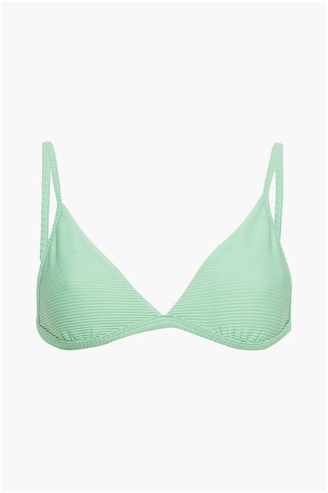 Seafolly Essentials Ribbed Triangle Bikini Top In Mint ModeSens