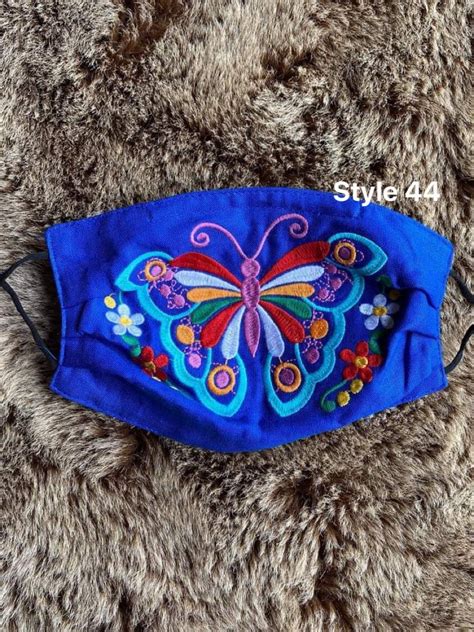 EMBROIDERED FACE MASKS 3 Layered High Quality Washable Face | Etsy Canada