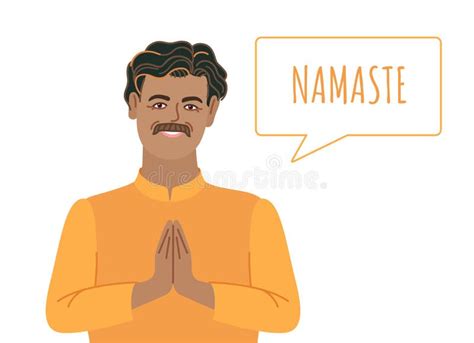 Indian Man Namaste Stock Illustrations 201 Indian Man Namaste Stock