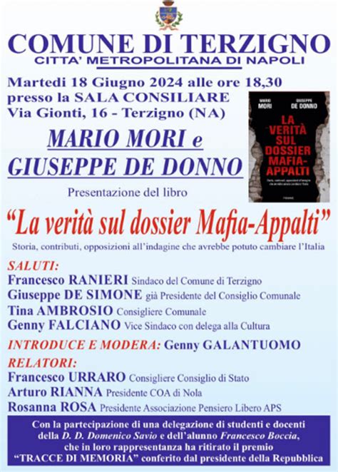 A Terzigno La Presentazione Del Libro Di Mori E De Donno Il Fatto