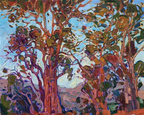 Oil Painting Of Napa Valley S Eucalyptus Trees By Impressionist Artist