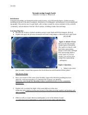 Exploring Plate Tectonics With Google Earth EES 0836 Study Guide