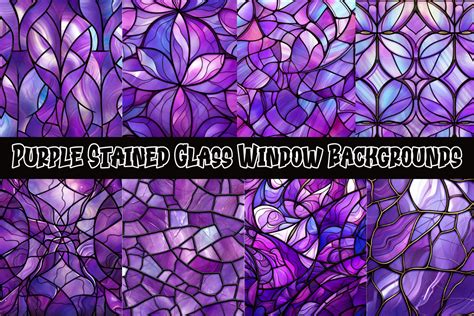 Purple Stained Glass Window Backgrounds Graphic By Charmsnkissesxoxo