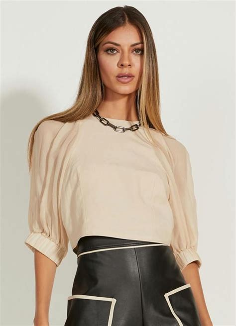 Open Blusa Linho Bege Moda Feminina Moda Saias Fashion