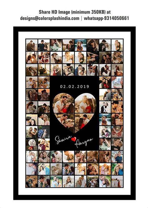 Mosaic Photo Frame Collage Of Images For Anniversary Birthday Gift For