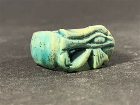 SCARCE ANCIENT EGYPTIAN STONE RING FEATURING EYE OF HORUS CIRCA 770