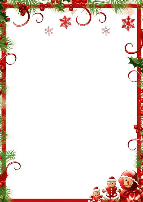 Bordure de Page Cadre De Noël Rouge Boîtes De Père Noël Flocons De