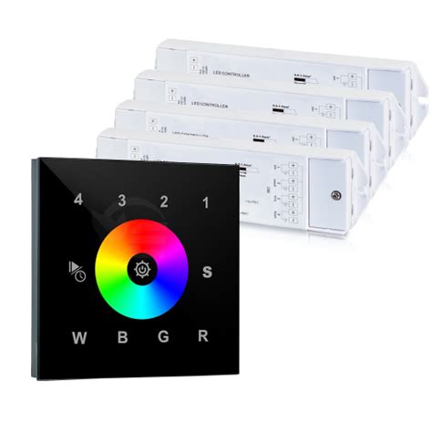 Sterownik LED RGBW RGB W 4 strefowy Panel naścienny 230VAC