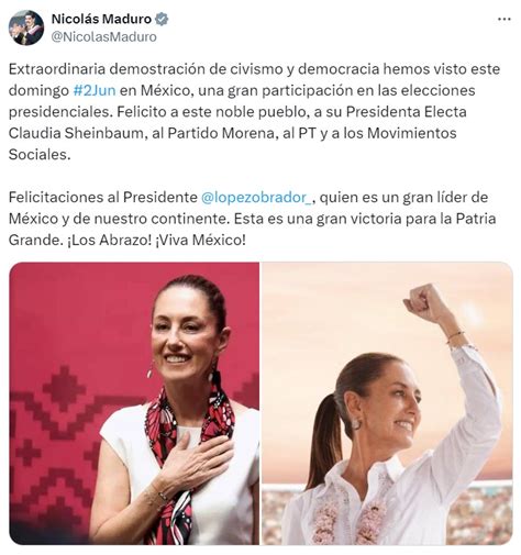 Presidentes Y Líderes Del Mundo Felicitan A Sheinbaum