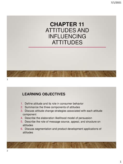 Chapter 11 2022 CHAPTER 11 ATTITUDES AND INFLUENCING ATTITUDES 1