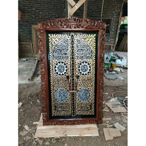 Jual Kaligrafi Replika Pintu Ka Bah Kayu Jati Shopee Indonesia