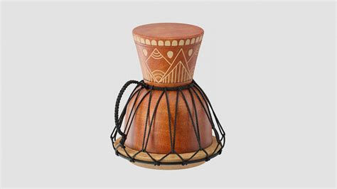 Ornate African Djembe Drum D Model Turbosquid