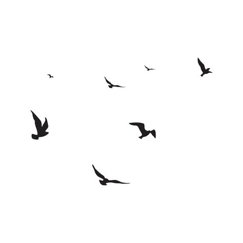 Premium Vector Flying Birds Silhouettes On White Background Vector