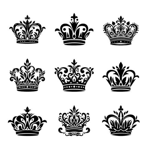 Elegant Detailed Classic Crowns Royalty Free Vector Image