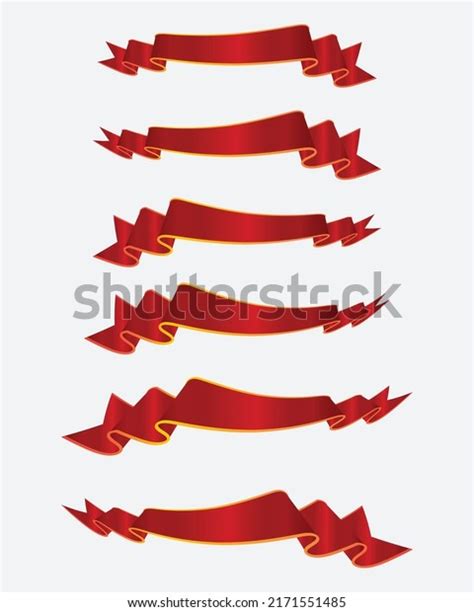 Red Ribbon Banner Design Set Stock Vector (Royalty Free) 2171551485 ...