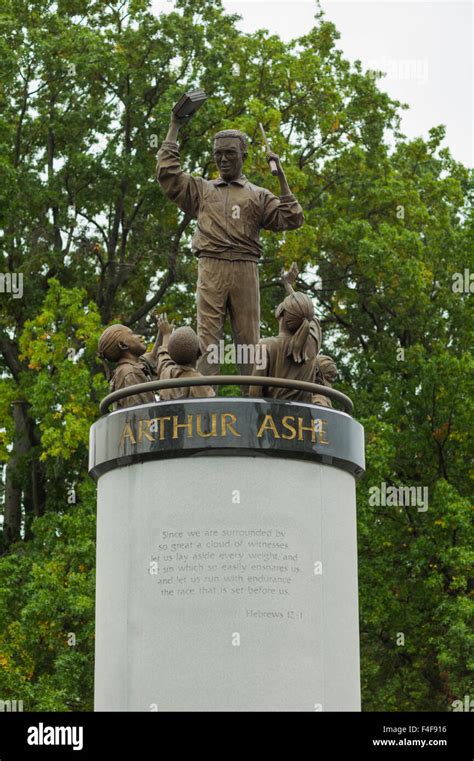 USA, Virginia, Richmond, Monument Avenue, monument to Arthur Ashe, black tennis star Stock Photo ...