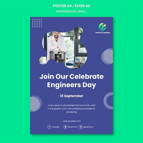 Free PSD | Poster for engineers day celebration