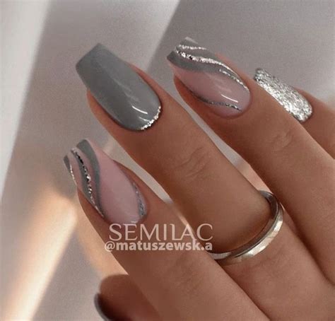 Pin By Emily Ingalsbe On Acrylics In 2023 Pointy Nail Designs Grey