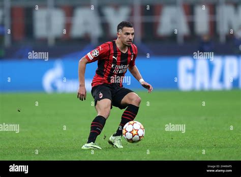 Ismael Bennacer Of Ac Milan Controls The Ball During The Uefa Champions